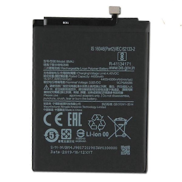 För Xiaomi Redmi Note 8 Pro 3.85V 4400mAh Uppladdningsbart Li-ion Polymer Batteri (Kod: BM4J) (W)