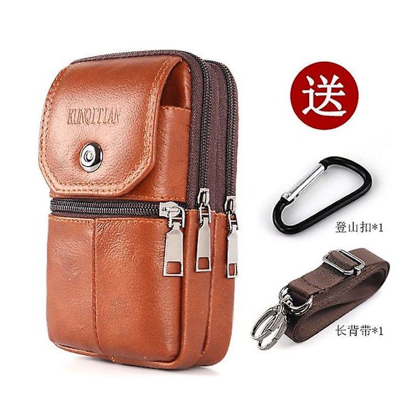 Mobilväska i Läder för Män Multifunktionell Messenger Bag