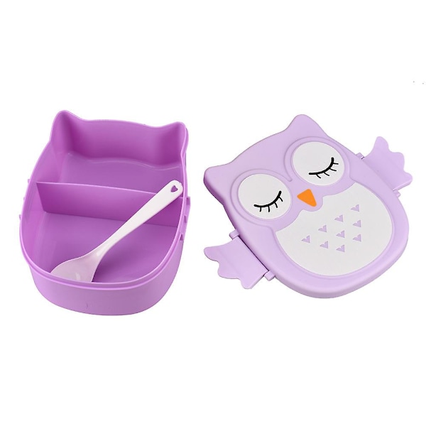 Ugle Matboks Matbeholder Oppbevaringsboks Bærbar Bentoboks Gul Matbokser (FWW) Purple