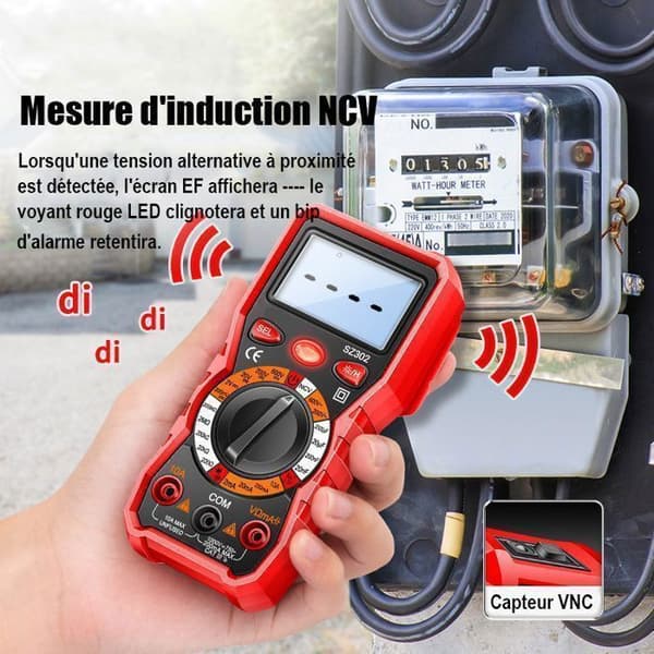Digitalt multimeter, digitalt multimeter, multifunktionsvoltmeter med 2000 tællinger, elektrisk tester, ohmmeter, måler AC/DC-spænding (Fww)