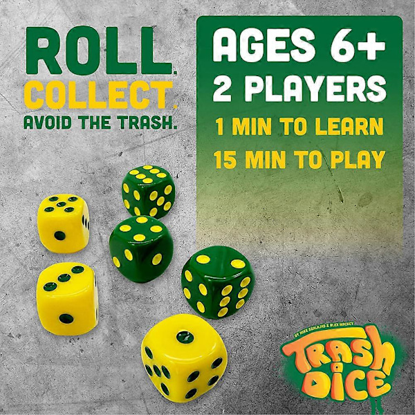 Dumpster Dice Game Hurtigt Familie Terningespil, 2-Personers Brætspil Terningesæt til Rejsefest & Spilaften (W)