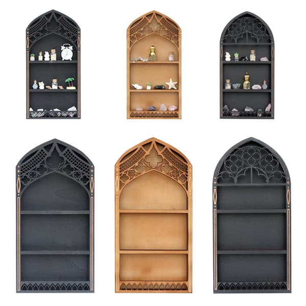 Fransk Ramme Stjerne Dør Flydende Display Hylder K4 3-Panel Multi-Lag Design 60cm