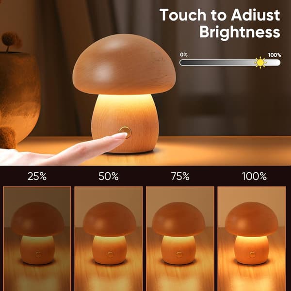 Bærbar Dæmpbar Svampeformet LED Lampe med Touch Kontrol