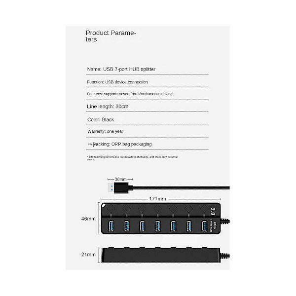 USB 3.0 4-Port Hub Expanders för datorer och enheter