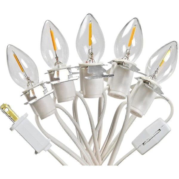 5 Base C7 String Bulbs Christmas Village Light Accessory Cord With 5 Led Light Bulb