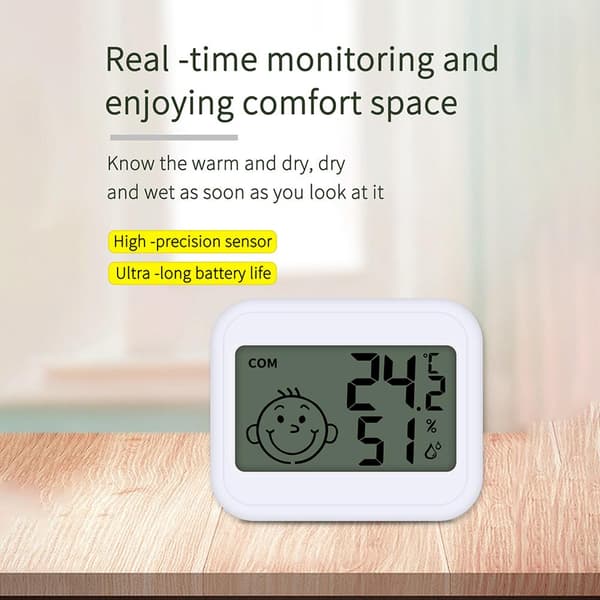 Mini digitalt termometer hygrometer med LCD-skjerm