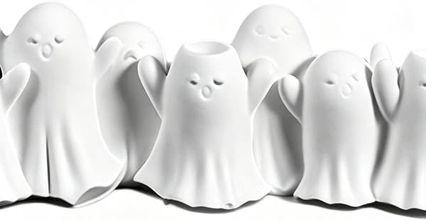 Silikonform for Halloween-lysestaker, enkel utløsning, Halloween-spøkelsesform, vokslysestakeform (W)