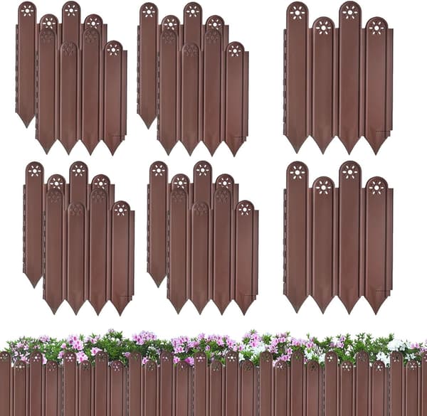 Havehegn (sæt med 10 stk., brun) - Ideel til stier, blomsterbede, haver og terrasser (W)