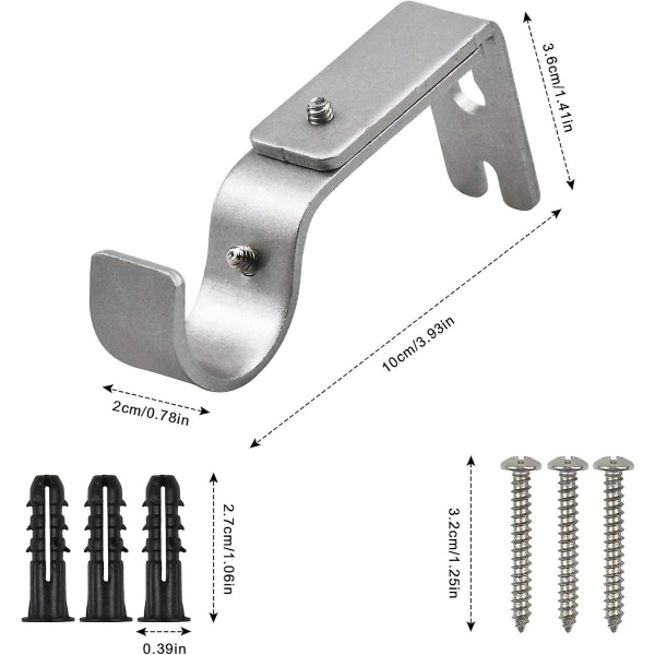 6 Justerbara Gardinstångsfästen - Tunga Gardinstångsfästen fw
