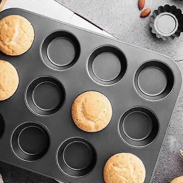 6 och 12 håls non-stick rund cupcake-form muffinsplåt B (w)