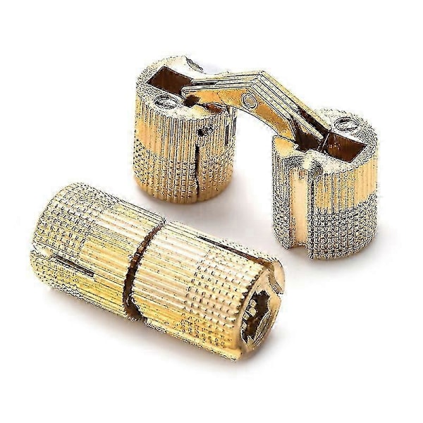 4-osainen 16 mm:n piilosaranasarja messinkiä, lieriönmuotoinen piilosarana (L)