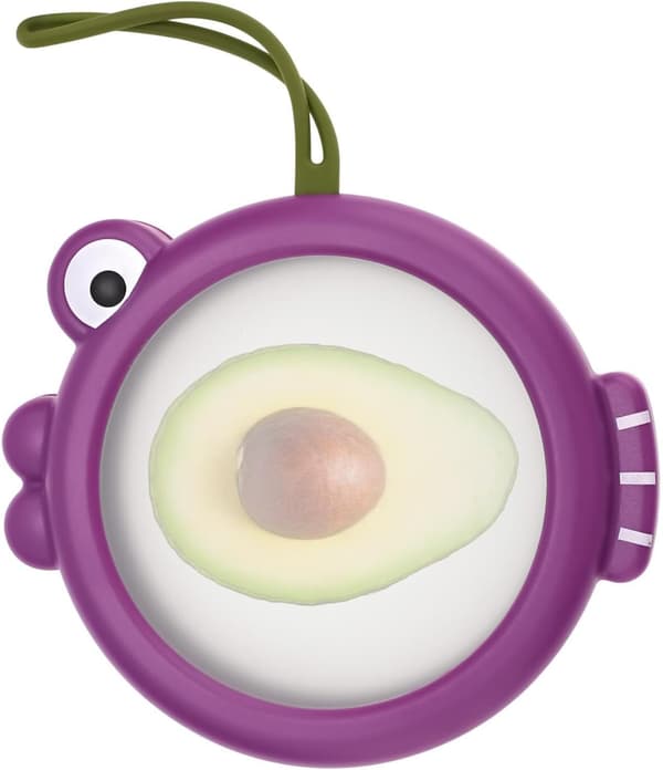 Fiskeformet løgbeholder, genanvendelig og stabelbar beholder til madrester, avocado rejsebeholder (W)