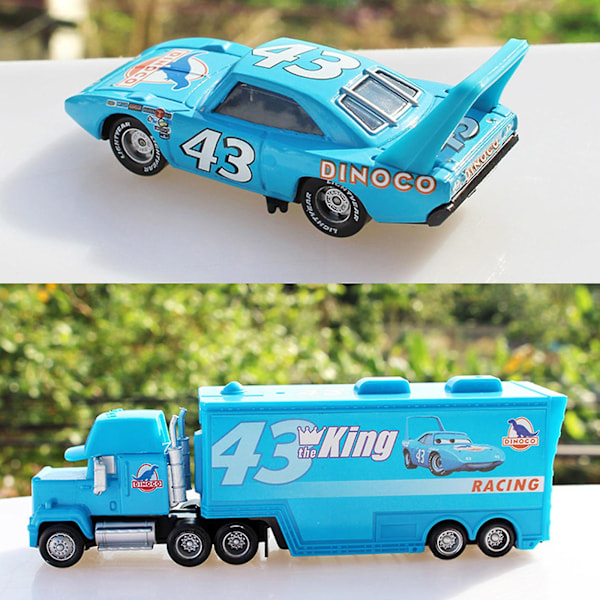 Bilar-filmen McQueen & Kungen & Chick Hicks & Mack Truck Uncle Diecast Leksaksbilar Set [FW] E style