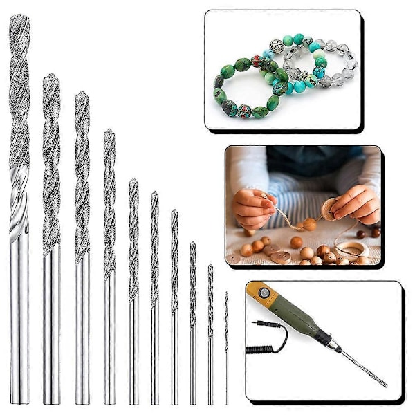 20 st Diamantborr Set Twist Diamantspets Borr Kraftig Mini Diamantborr Set för (W)