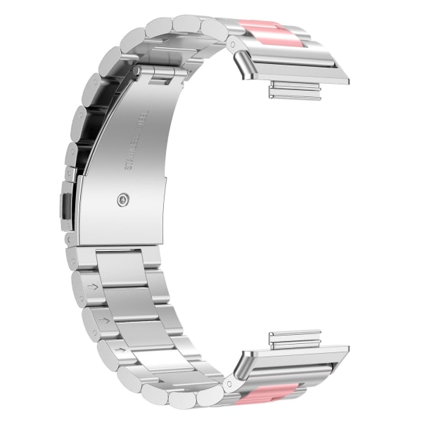 För Huawei Watch Fit 2 Rostfritt Stål Klockarmband {FW} Silver Pink