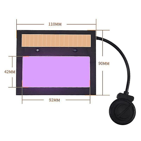 Solcellsdriven Automatiskt Mörkande Svetslins Panel Svetshjälm Mask Automatisk Filtrering Lampskärm Ögonskydd (W)