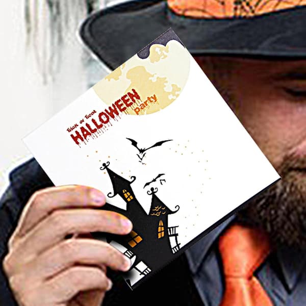 Morsomme 3D-gratulasjonskort/postkort med Halloween-gresskar - Hjertevarmende gratulasjonskort. (W)