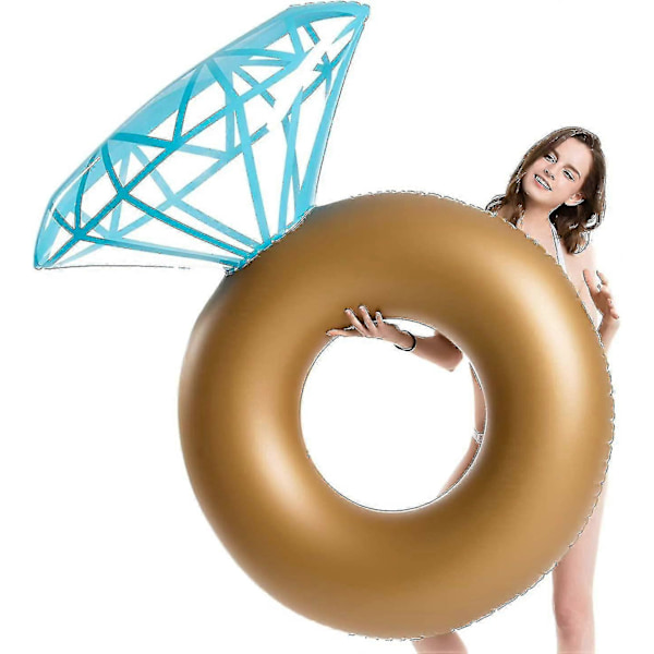 Oppustelige Diamant Ring Pool Floats - Polterabend Dekorationer Svømmering - Udendørs Vandrekreationsområde For Voksne (W)