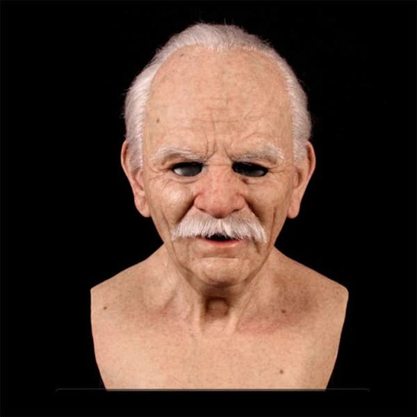 Realistisk Silikonmaske av Gammel Mann Halloween Hodeplagg Prop