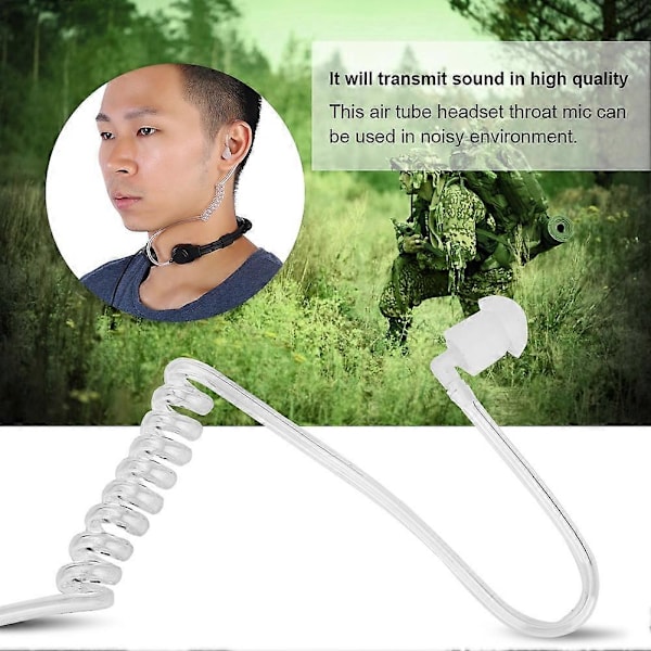 3,5 mm PTT Halsmikrofon Ørestykke Anti-stråling Skjult Luftakustisk Rør Headset til Mobiltelefon (W)