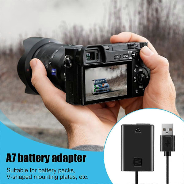 USB Opladerkabel NP-FW50 Dummy Batteri Fjederledning til A7 A7R A7S A7M A7II A7S2 A7M2 A7R2 A6500 A6 (W)