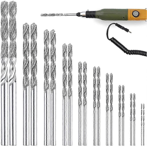 20 st Diamantborr Set Twist Diamantspets Borr Kraftig Mini Diamantborr Set för (W)