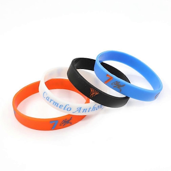4 st Basketboll Nr 7 Silikonarmband (W)