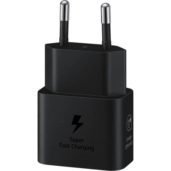 SAMSUNG 25W Hurtig USB-C Vægoplader, Kabelfri, Sort