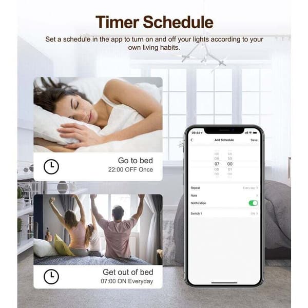 Lauwexe – ZigBee Smart Fjernbryter – Usynlig Fjernkontrollmodul – Programmerbar Timer – 100-240V – Null Brann – Kompakt Installasjon（Fww） Blanc