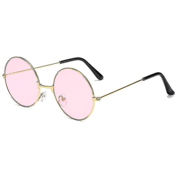 Unisex Vintage Runda Polariserande Solglasögon {FW} Pink