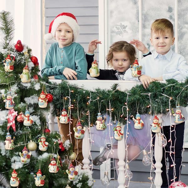 Juldekorationer Snögubbe Set Träfigurer 30cm