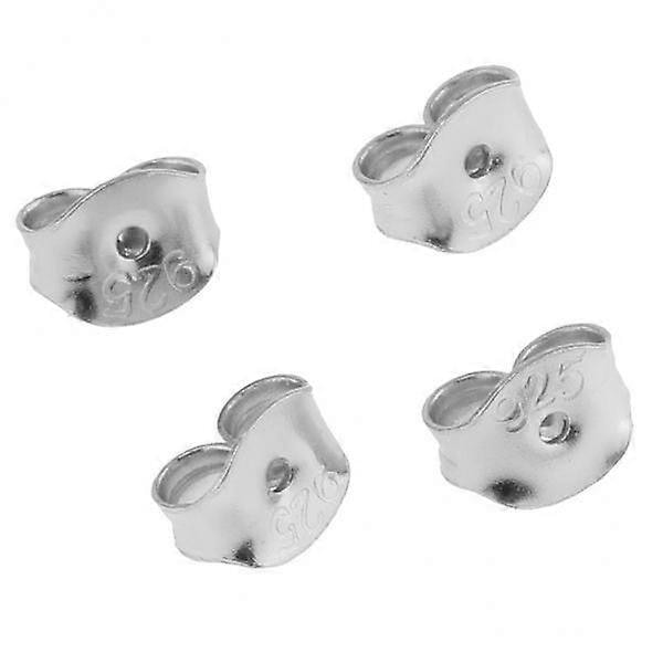 3x4 Stycken Fjäril 925 Sterling Örhänge Baksidor Stoppare Platinapläterad (W)