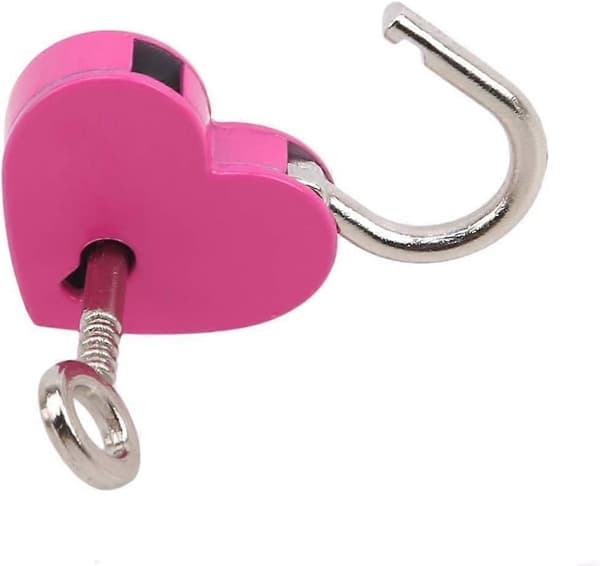 Valentinsdag Pink Hjerteformet Hængelås med Nøgle