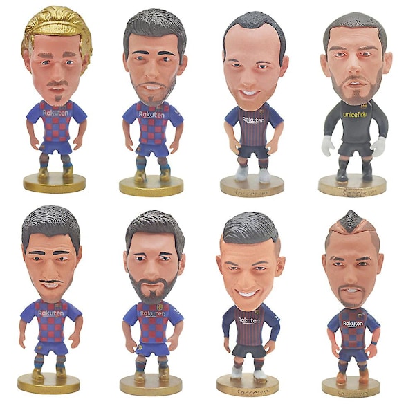 2020 Europacup Barcelona Club Messi Fotballspiller Stjerne PVC Dukke Figur Gave