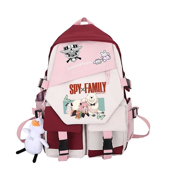 FW Spy X Family Anya Forger Anime Ryggsäck för kvinnor Kawaii Design Student Skola Axelväska Canvas Ungdom Utomhus Resa Ryggsäck