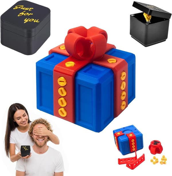 Irriterande överraskningspresentlåda, 3D-printad presentlåda, med skruvar (W)