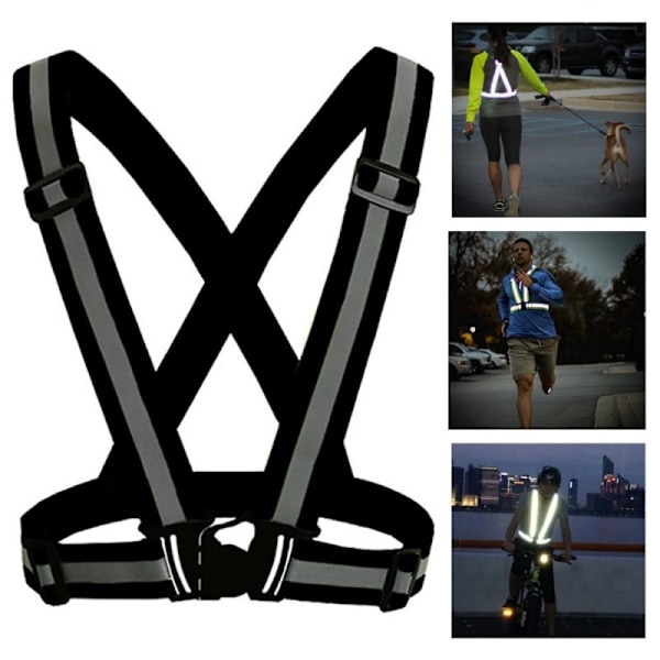 Refleksvest / reflekssele til løb og cykling - sort