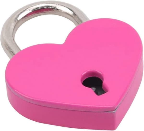 Valentinsdag Pink Hjerteformet Hængelås med Nøgle
