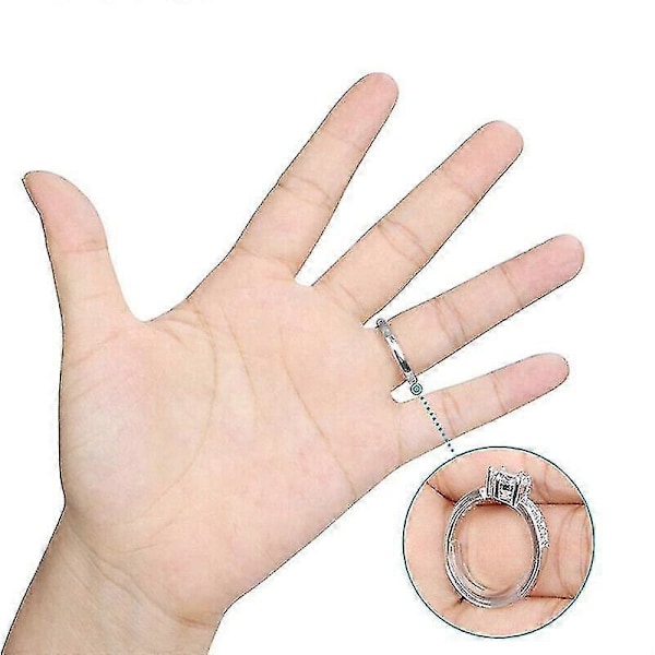 Silikon Osynlig Ringförminskare Justerare Ringstorleksreducerare Transparent (W)