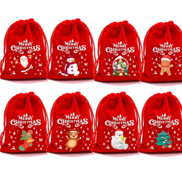 Julklappspåse Röd Äpple Frukt Snacksförpackning