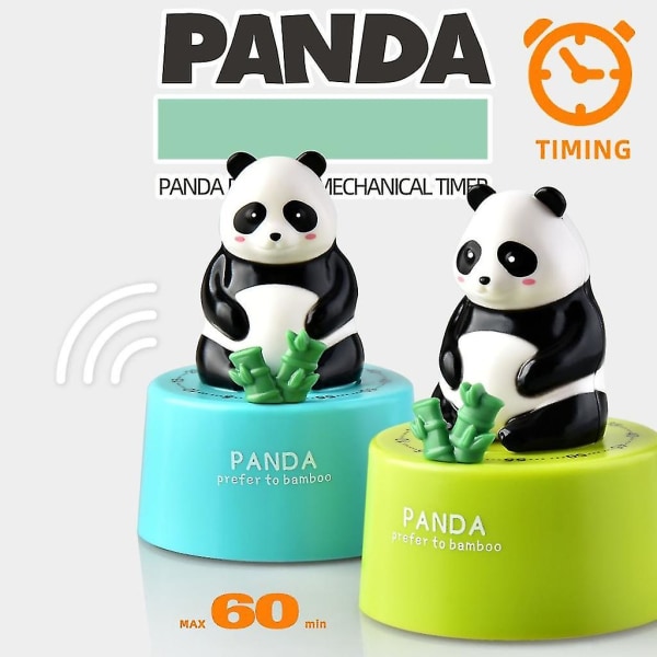 60 Minuters Panda Kök Timer Ingen Batteri Mekanisk Nedräkningsklocka Alarm Verktyg fw Blue