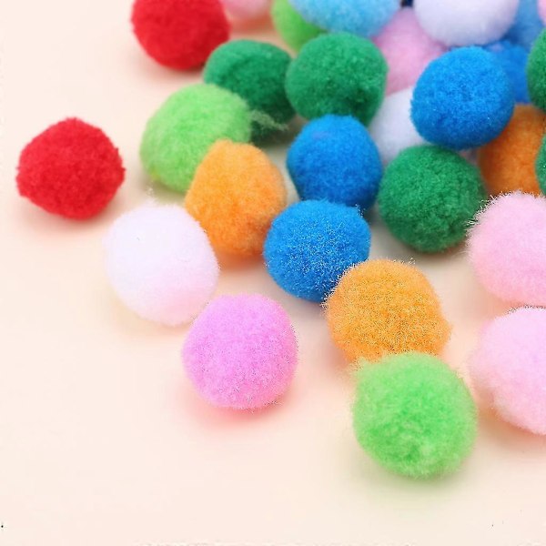 100 st Mjuka Runda Fluffiga Pysselpompoms Blandade Färger Pom Poms 30mm DIY Hantverk (W)