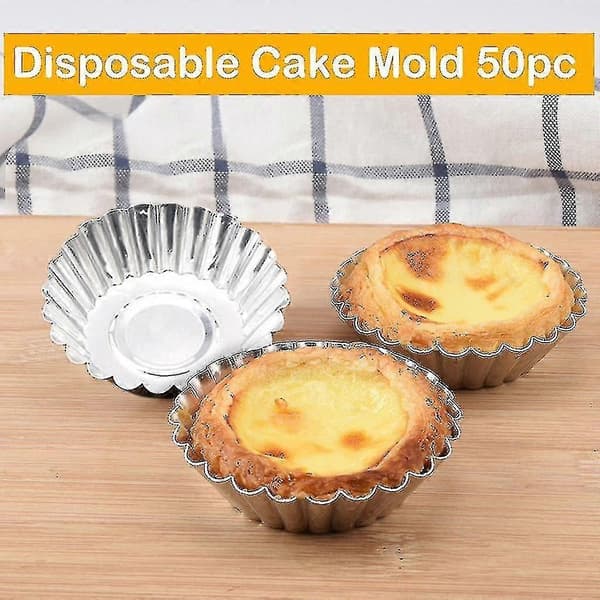 50 st. aluminiumformar för cupcakes, kakor och bakverk