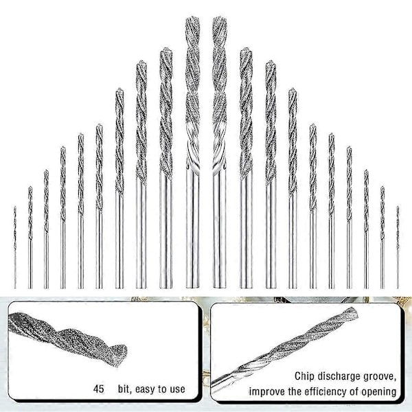 20 st Diamantborr Set Twist Diamantspets Borr Kraftig Mini Diamantborr Set för (W)