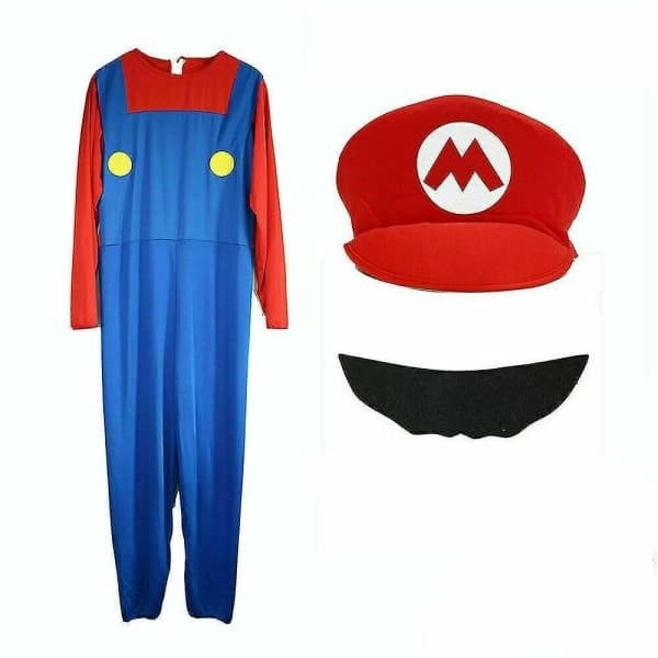 Mario Bros Voksen Rødt Kostume Størrelse S