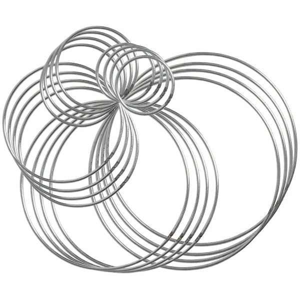 20 stk Metall Drømmfangerringer Hoops Stål Håndverk Sølvringer For Håndverk, Makrame Og Andre DIY (FWW) Silver