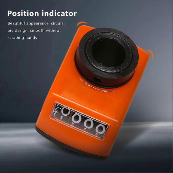 Digital positionsindikator maskine med orange og sort design - 14mm display