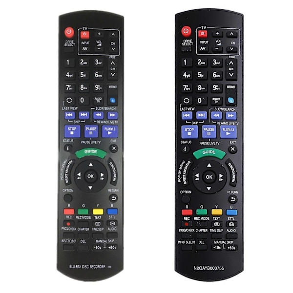 Blu-ray-levytallentimen lisätarvikkeet Kaukosäädin Panasonic N2QAYB000344 N2QAYB000338 DMR-BS850 DMR-BS750 (W)