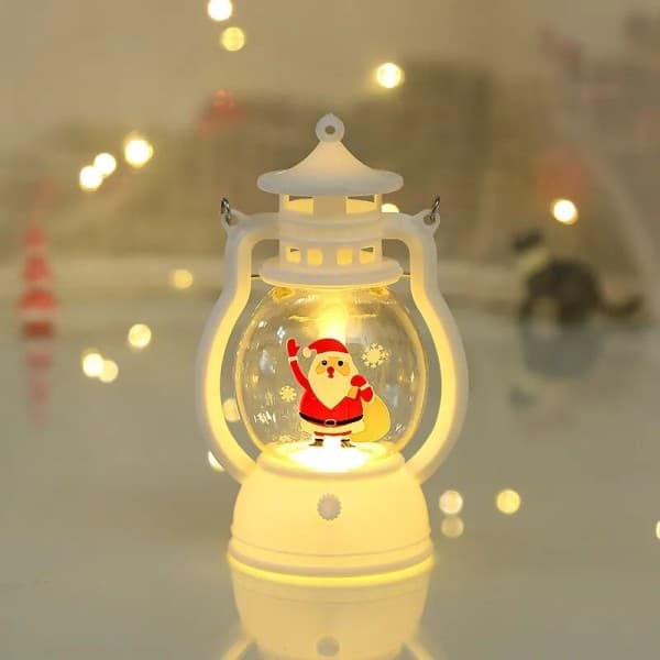Glædelig Jul LED Lanterne Lys, Julemandsdekoration, 12-pak