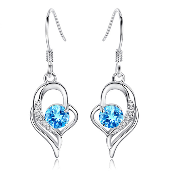 Örhängen Silver 925 Hängande Damörhängen Hjärta Sterling Silver
